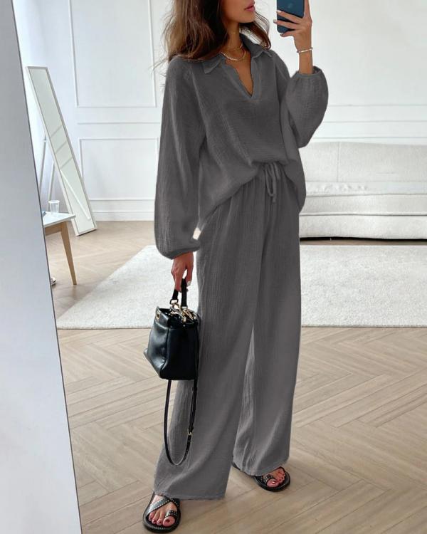 Gadea | Conjunto de Camisa y Pantalón Ancho, Cómodo