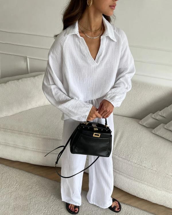 Gadea | Conjunto de Camisa y Pantalón Ancho, Cómodo