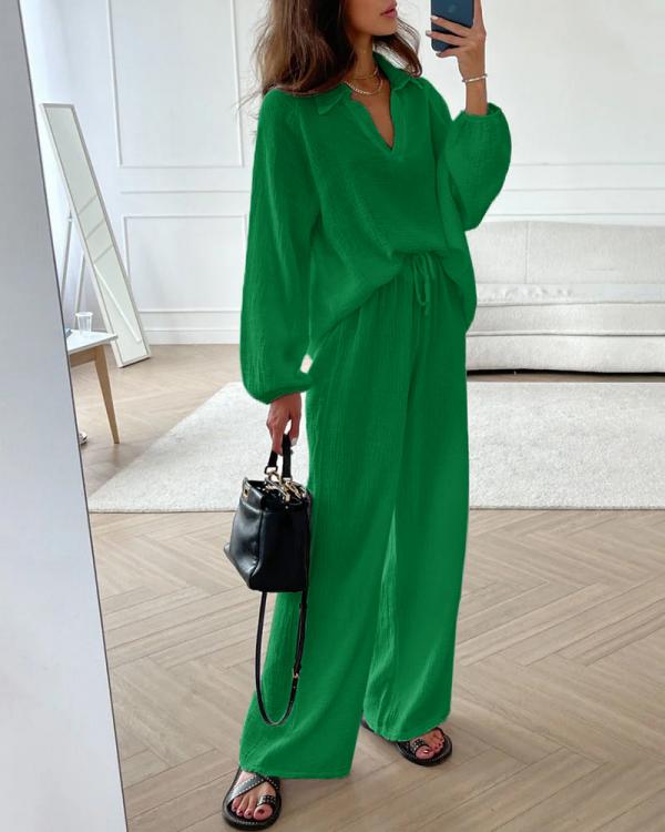 Gadea | Conjunto de Camisa y Pantalón Ancho, Cómodo
