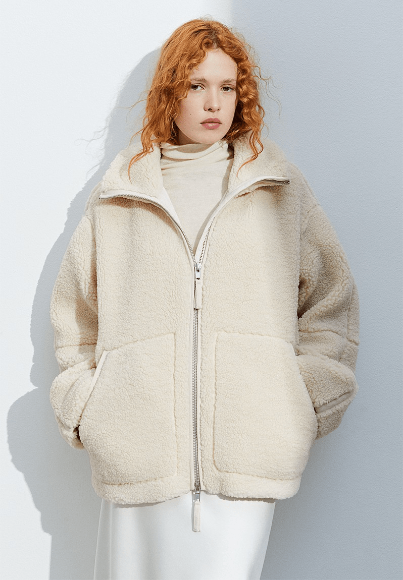 Raffaella | Chaqueta Teddy con Doble Cremallera, Acogedora