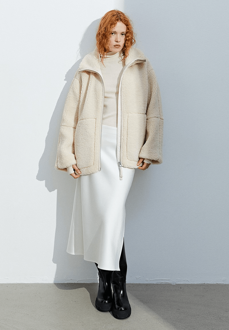 Raffaella | Chaqueta Teddy con Doble Cremallera, Acogedora