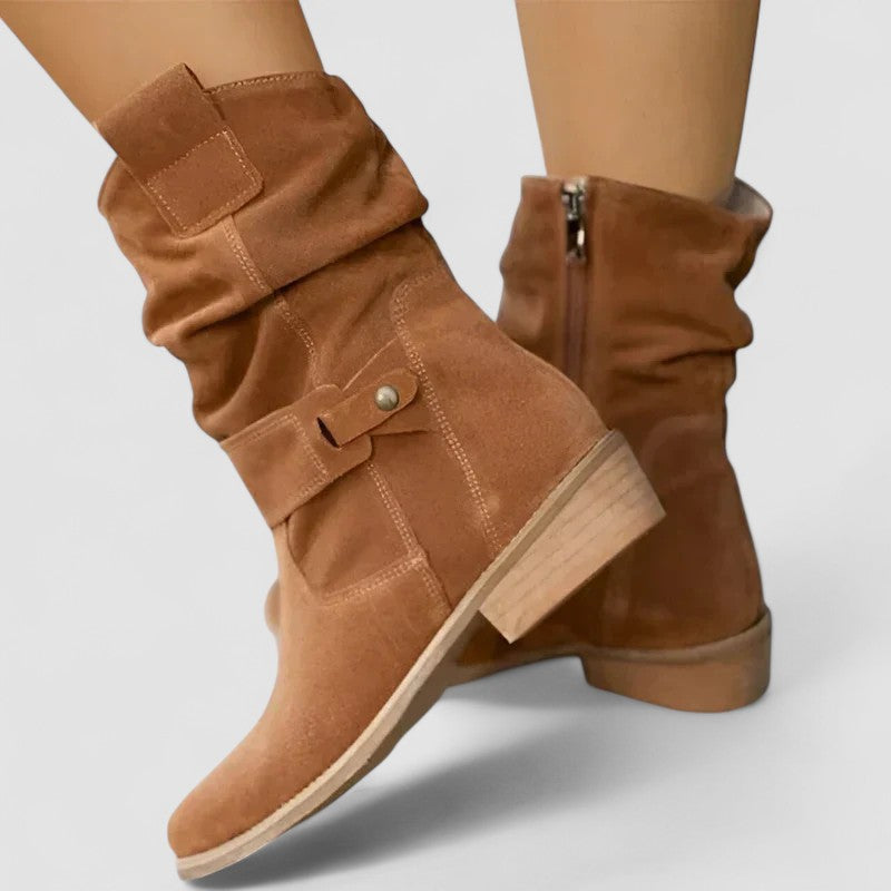 Clarissa | Botas Camperas Ortopédicas Efecto Terciopelo, Cómodas
