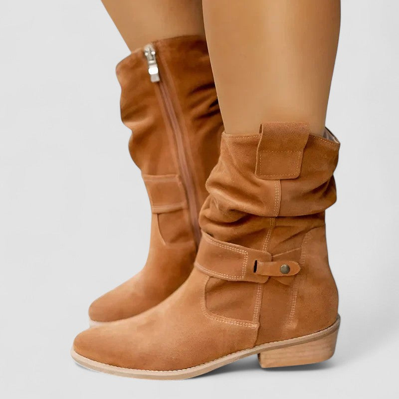 Clarissa | Botas Camperas Ortopédicas Efecto Terciopelo, Cómodas