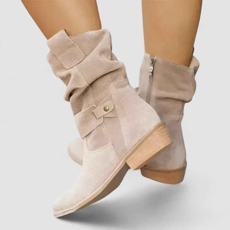 Clarissa | Botas Camperas Ortopédicas Efecto Terciopelo, Cómodas