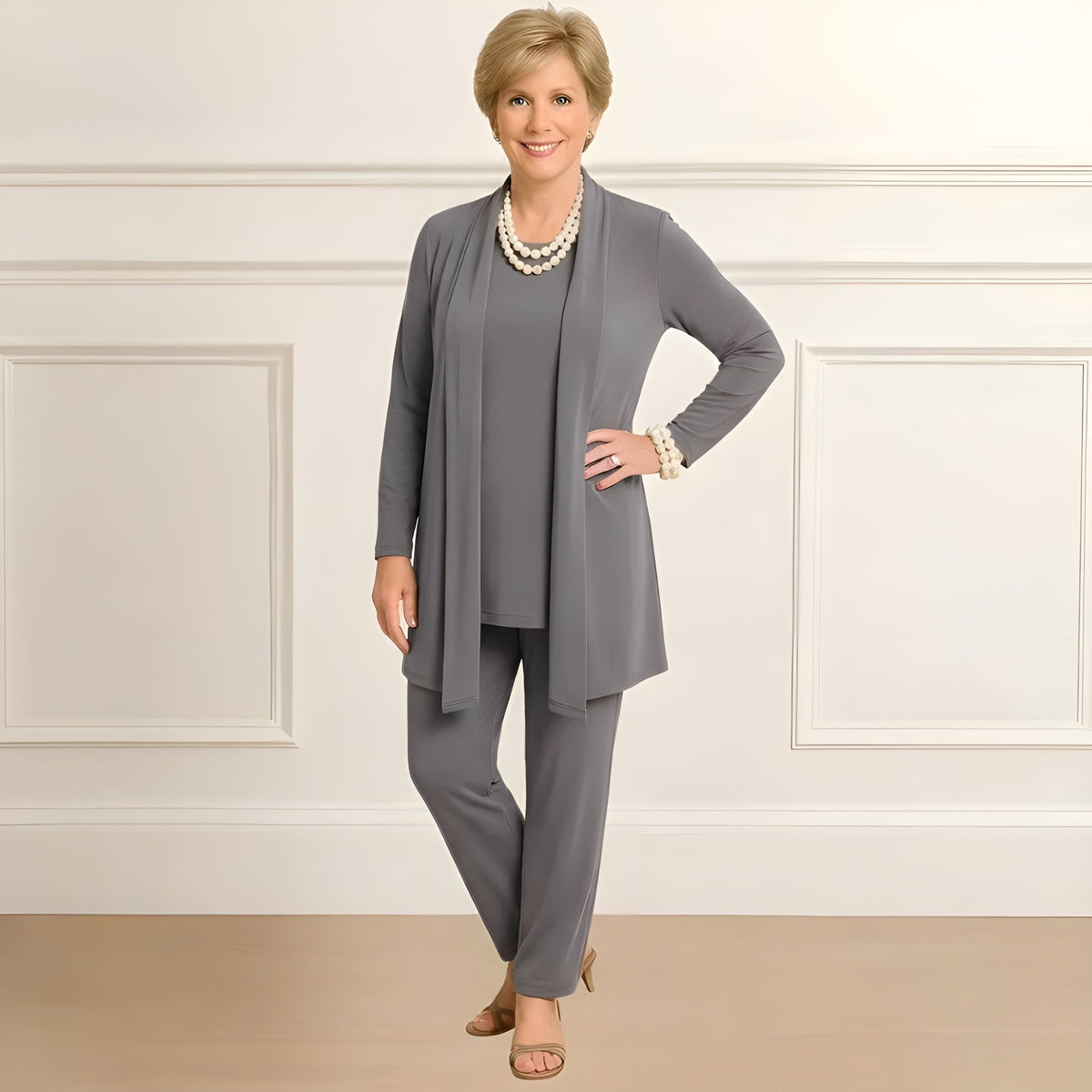 Corina | Conjunto de Cárdigan y Pantalón, Favorecedor