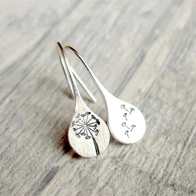 Dandelia | Pendientes de Plata de Ley con Diente de León, Delicados