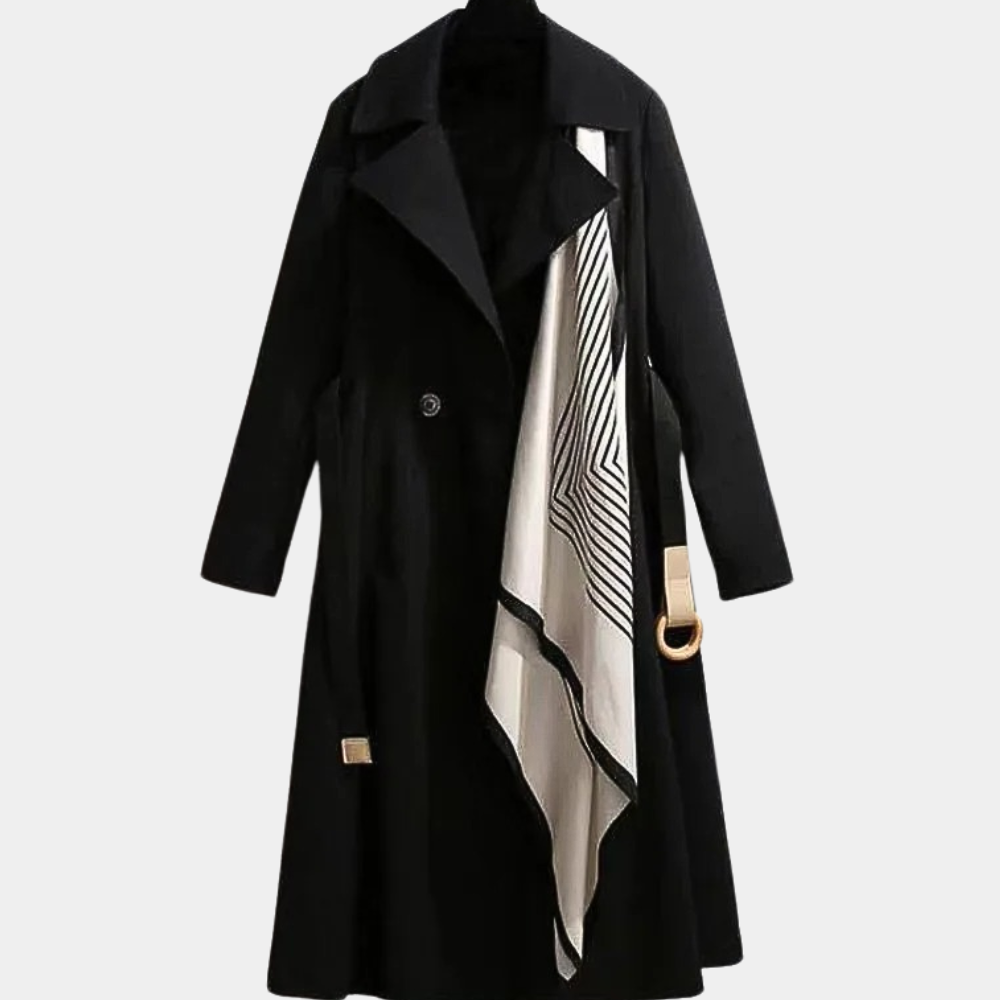 Idoia | Gabardina Larga con Cinturón y Cuello de Solapa, Clásica