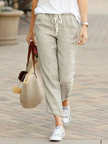 Aroa | Pantalón Chino Tobillero Entallado con Cordón, Casual