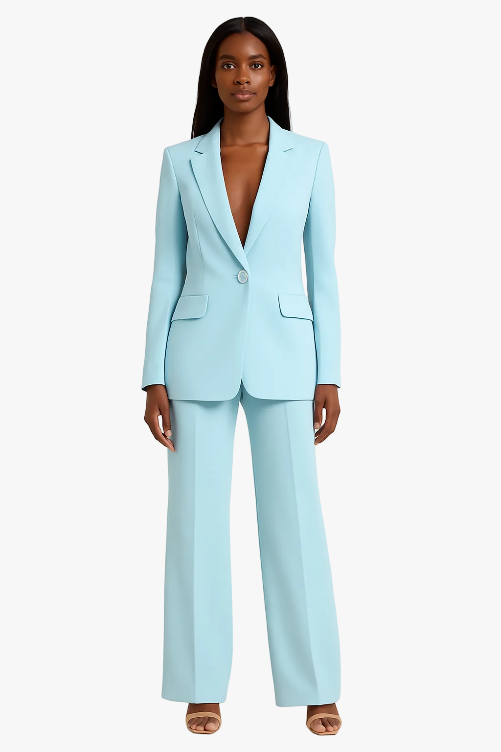 Catia | Traje de Blazer de un Botón y Pantalón Recto, Elegante