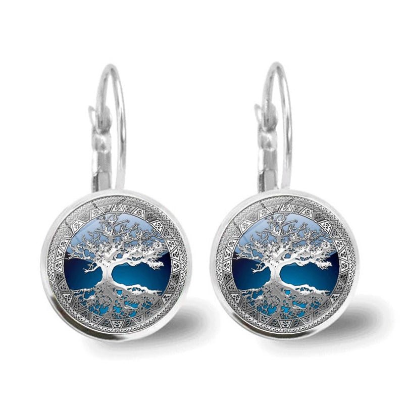 Sylvara | Pendientes de Aro de Plata con Árbol de la Vida, Simbólicos