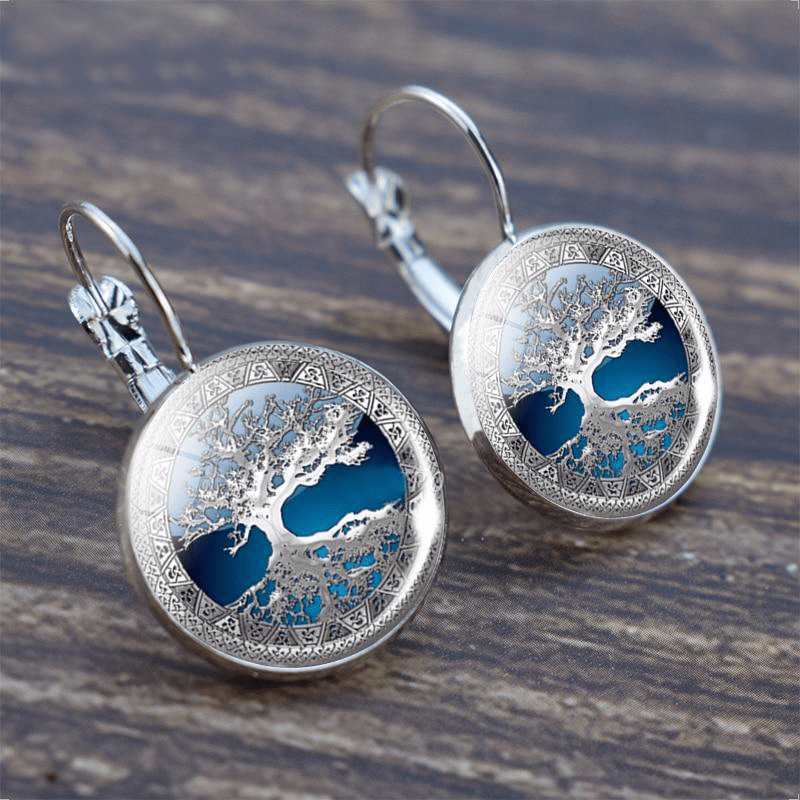 Sylvara | Pendientes de Aro de Plata con Árbol de la Vida, Simbólicos